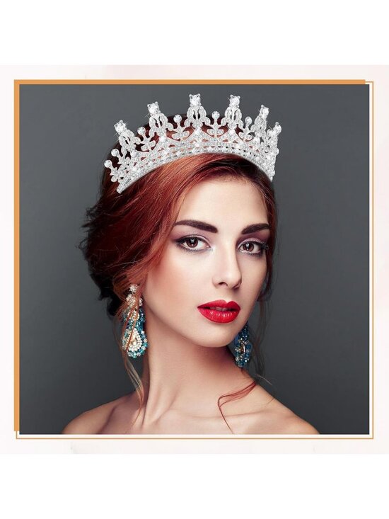 9 Pcs Crystal Tiaras & Crowns for Women - Rhinestone Hair Accessories for